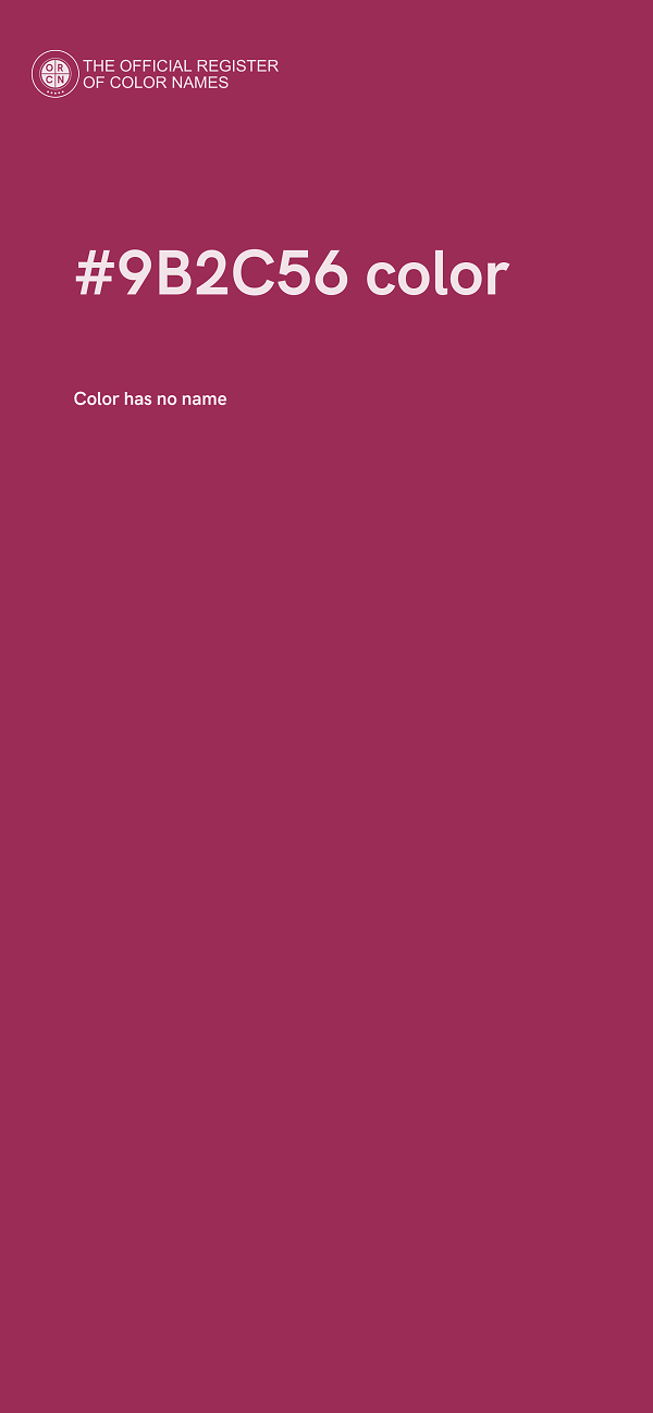 #9B2C56 color image
