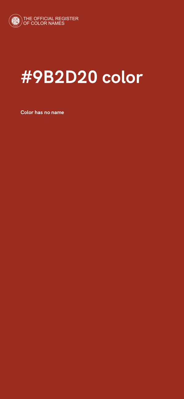 #9B2D20 color image