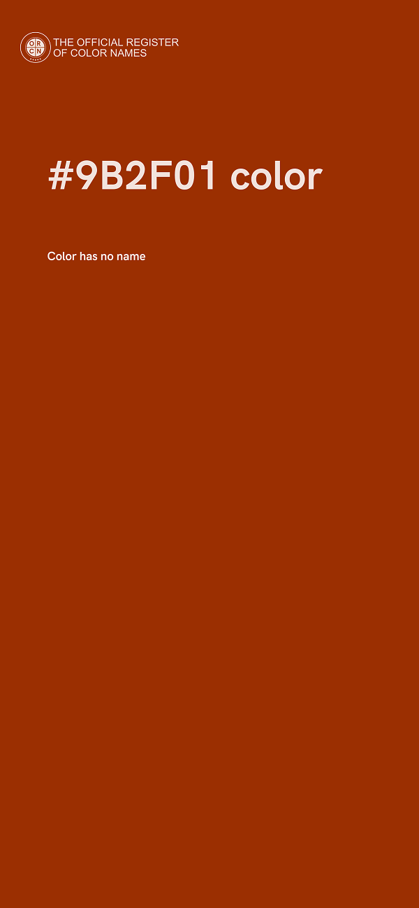 #9B2F01 color image