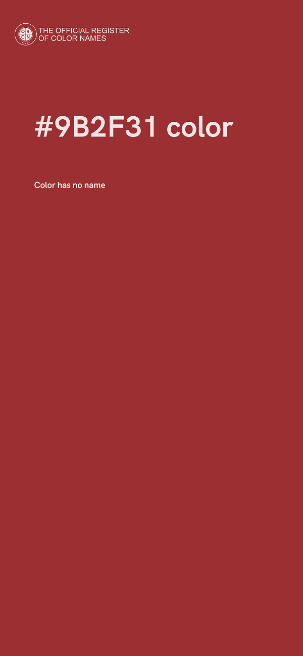 #9B2F31 color image