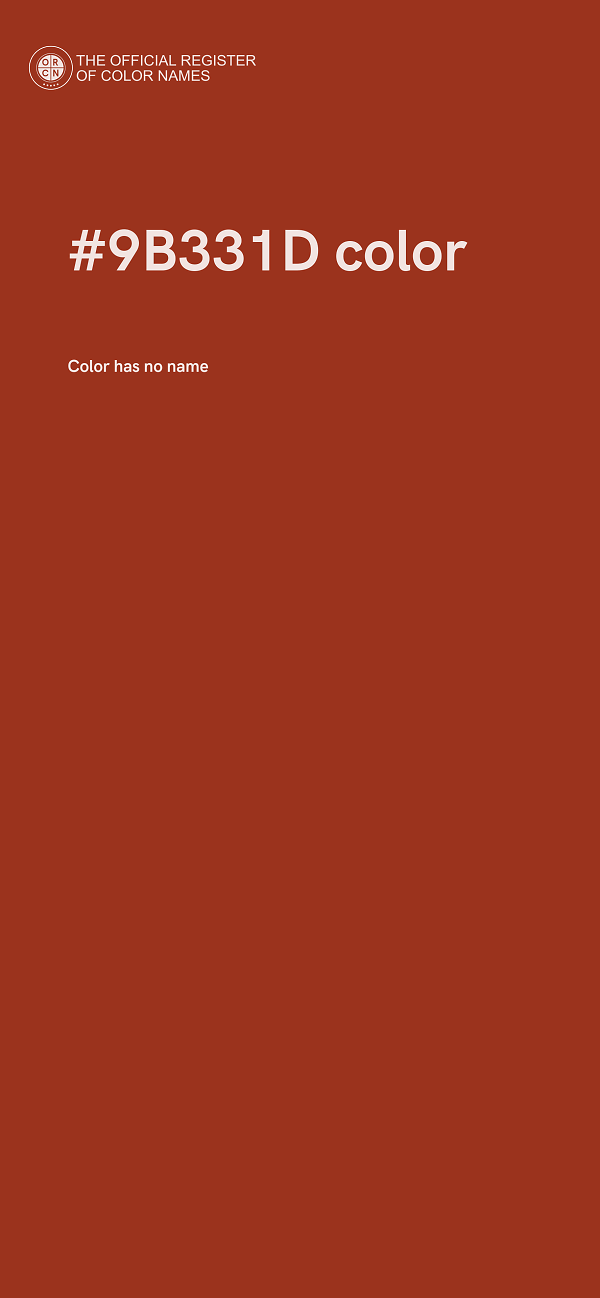 #9B331D color image