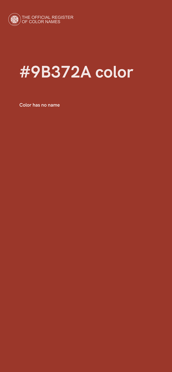 #9B372A color image