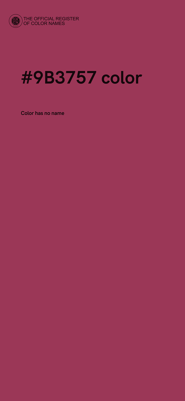 #9B3757 color image