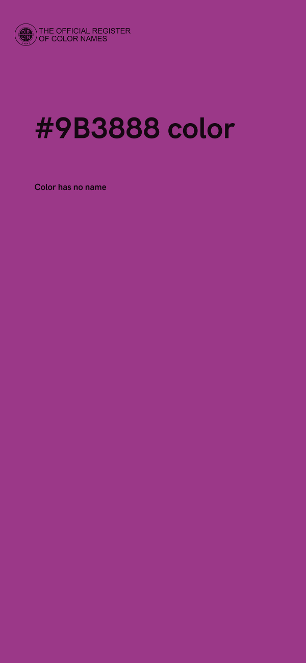 #9B3888 color image