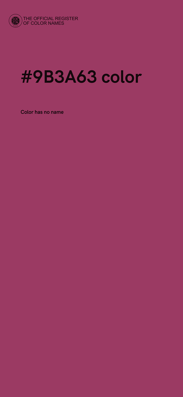 #9B3A63 color image