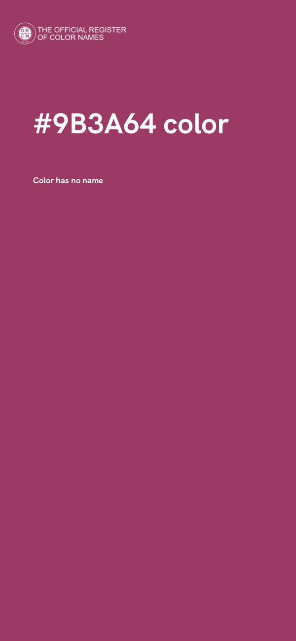 #9B3A64 color image