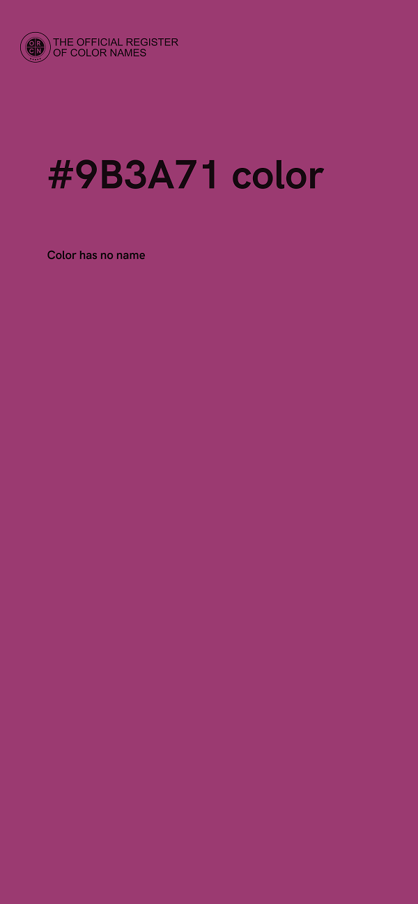 #9B3A71 color image