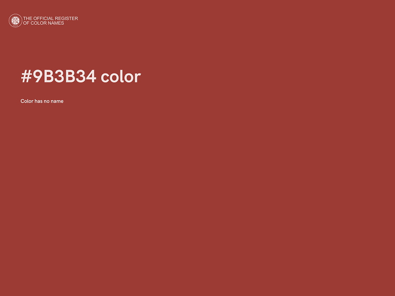 #9B3B34 color image