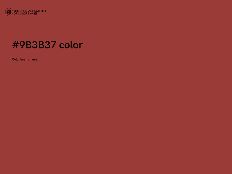 #9B3B37 color image