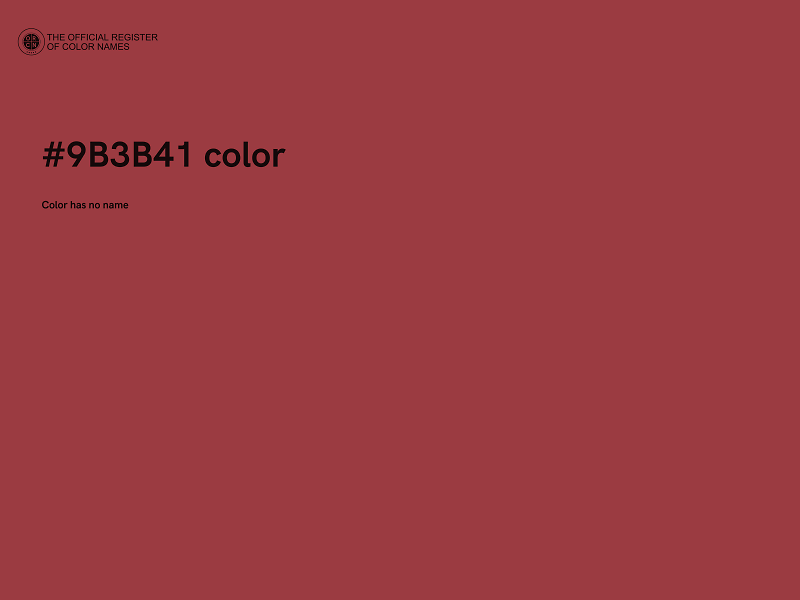 #9B3B41 color image