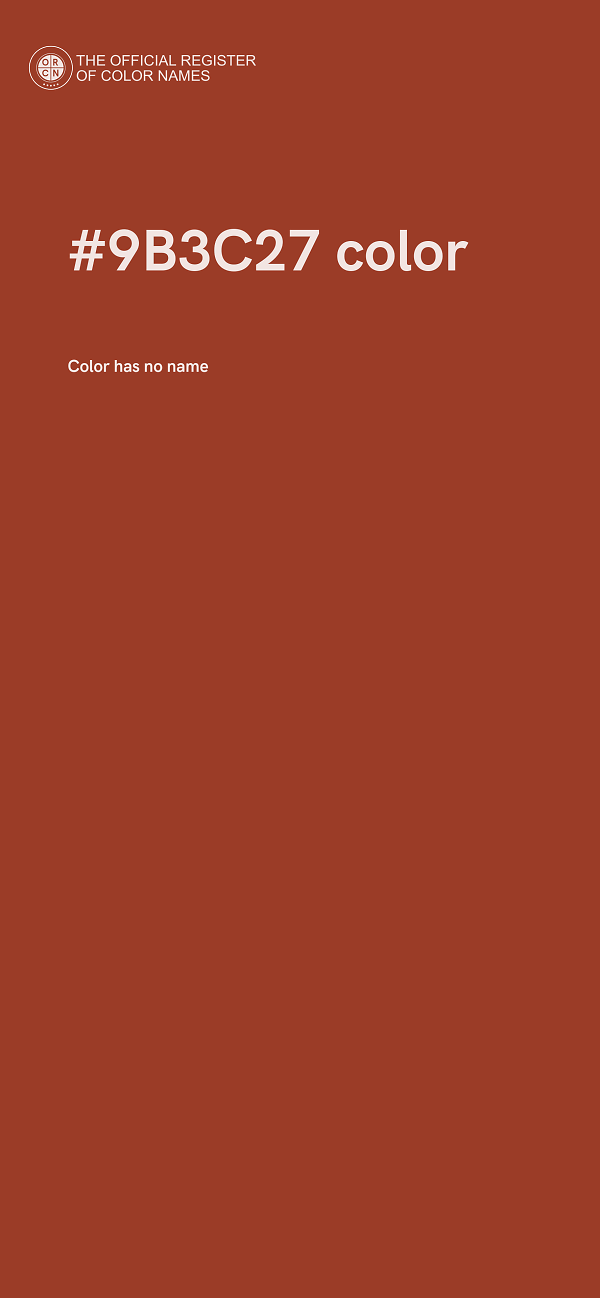 #9B3C27 color image
