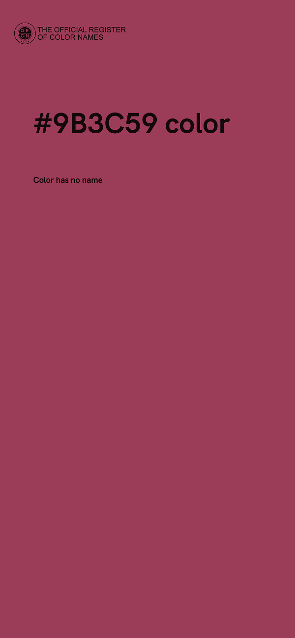 #9B3C59 color image