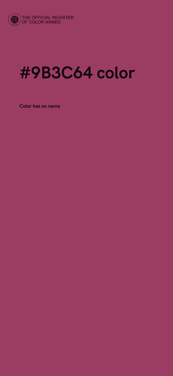 #9B3C64 color image
