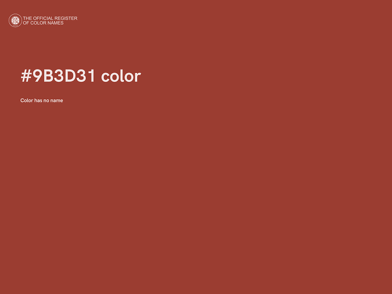 #9B3D31 color image