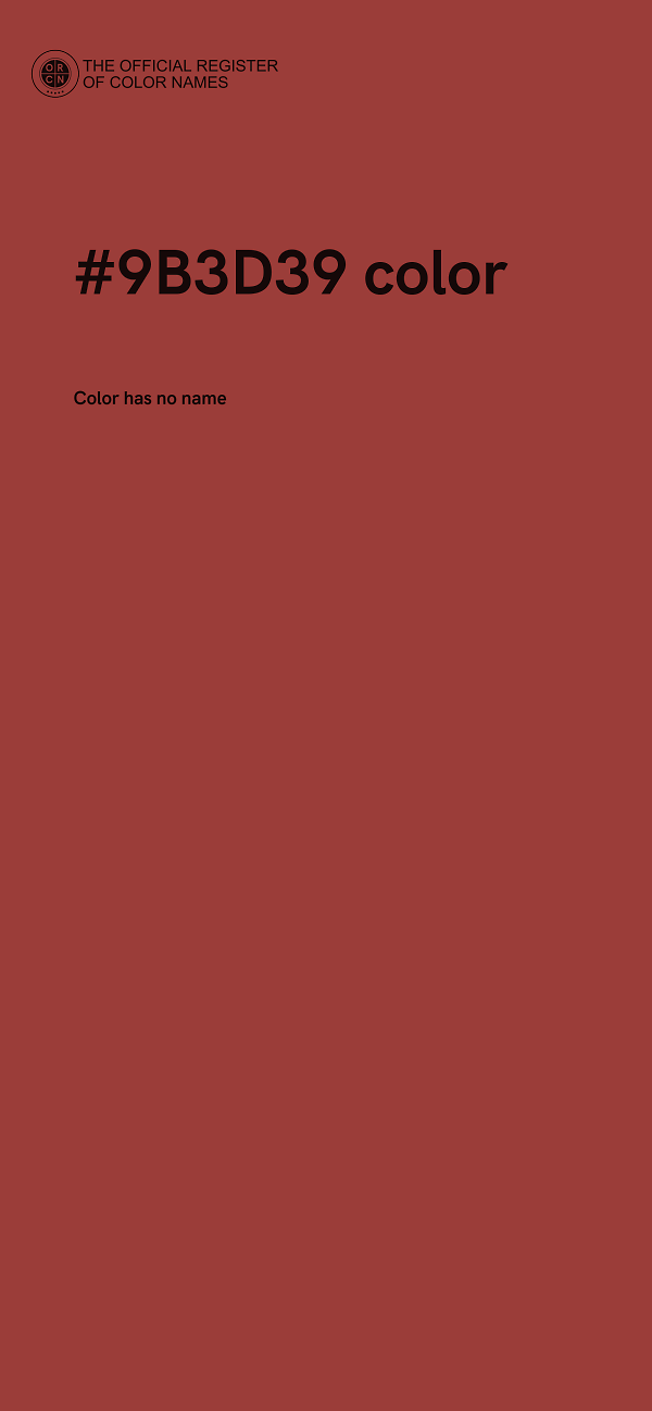 #9B3D39 color image