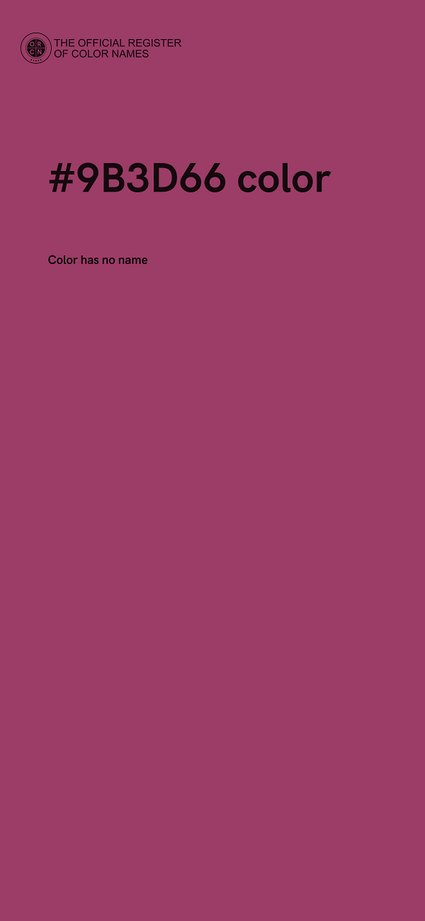 #9B3D66 color image