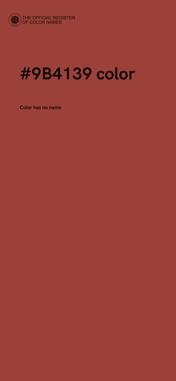 #9B4139 color image