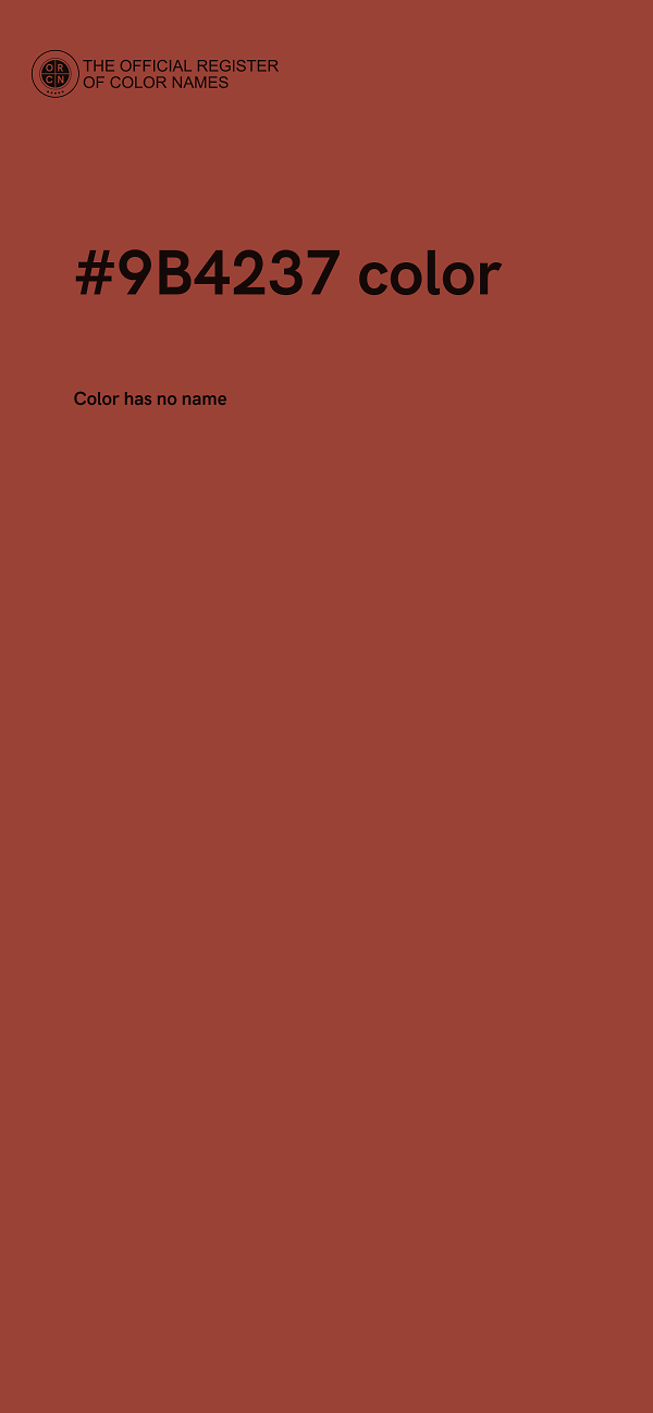 #9B4237 color image
