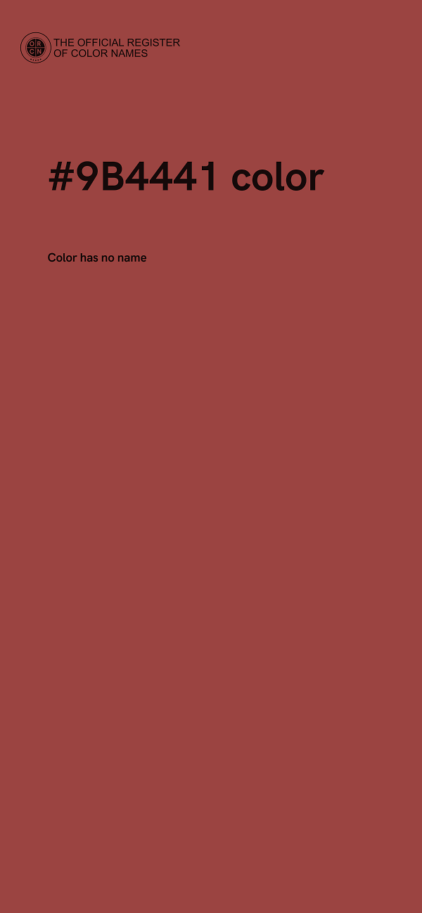 #9B4441 color image