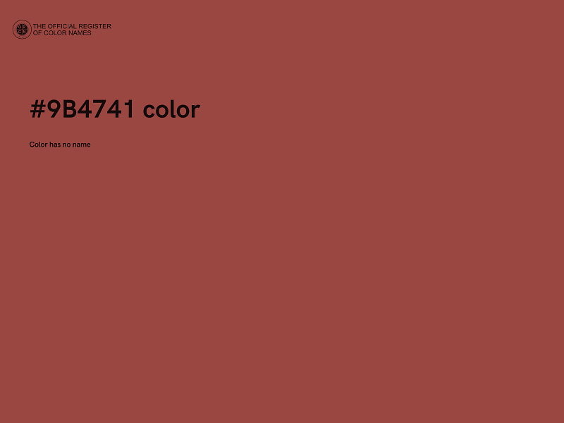#9B4741 color image