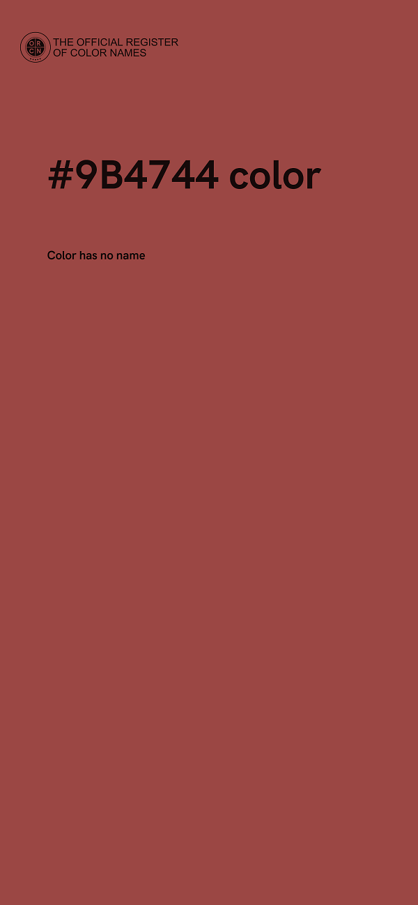 #9B4744 color image
