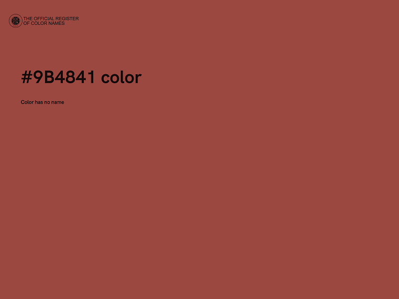 #9B4841 color image