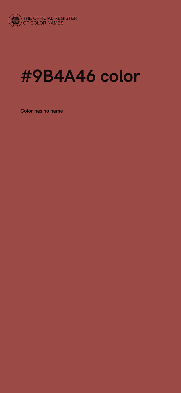 #9B4A46 color image