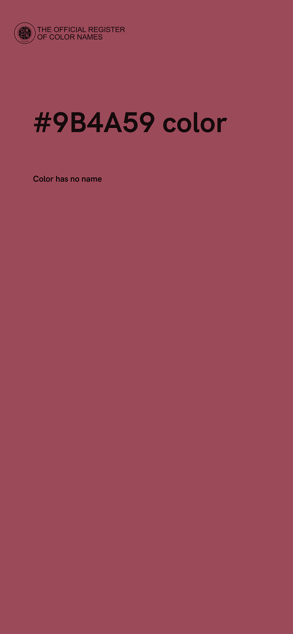 #9B4A59 color image