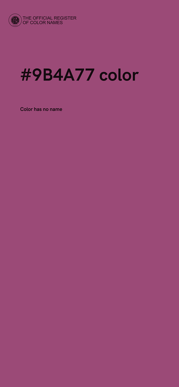 #9B4A77 color image