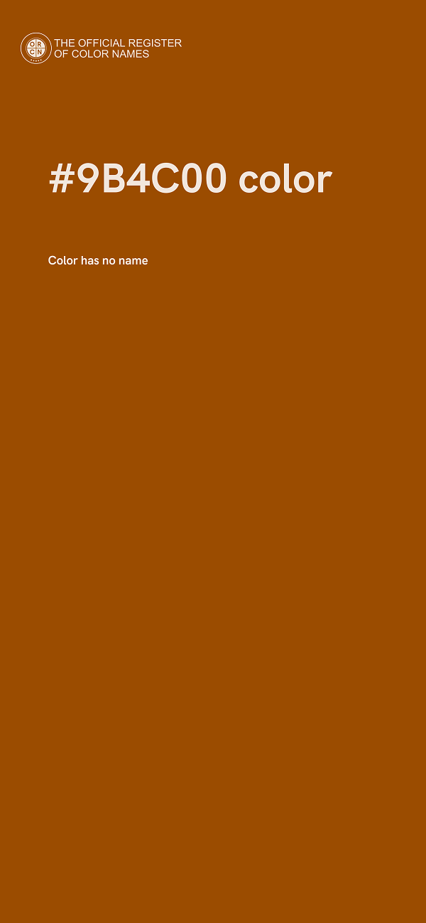 #9B4C00 color image