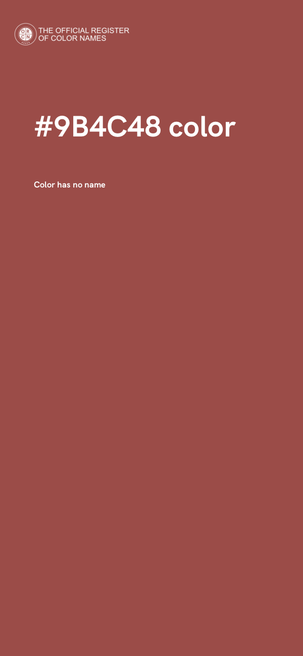 #9B4C48 color image