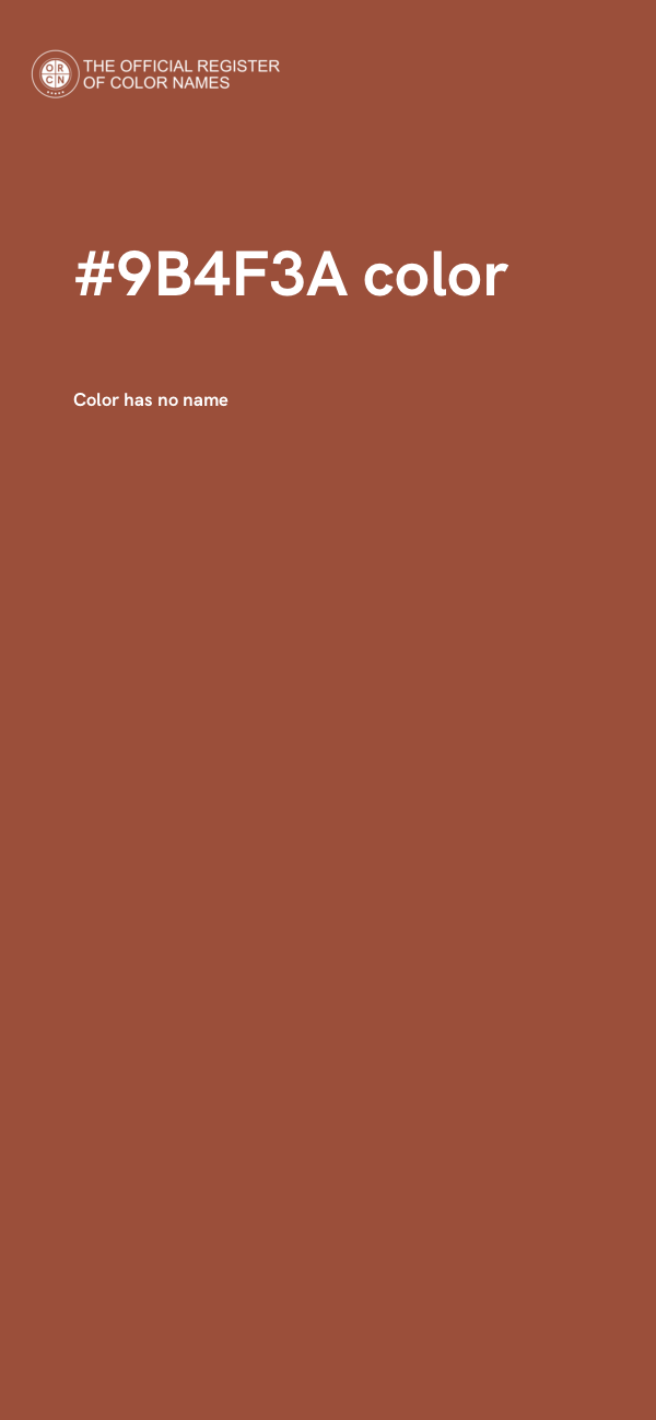 #9B4F3A color image