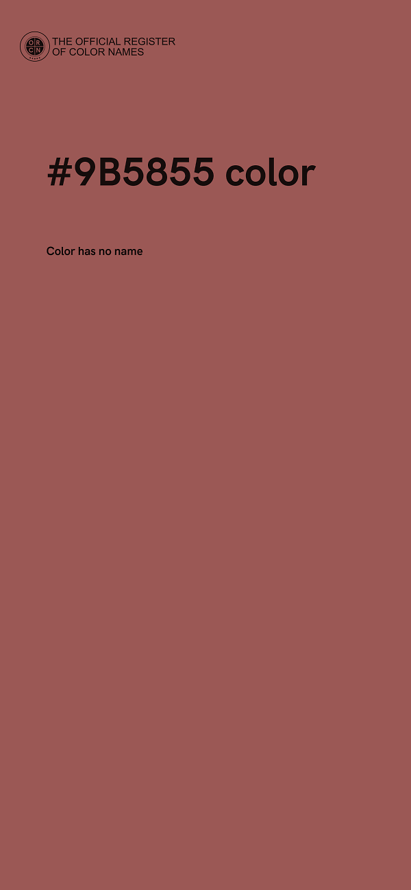 #9B5855 color image