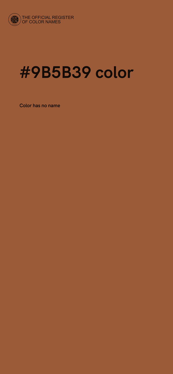 #9B5B39 color image