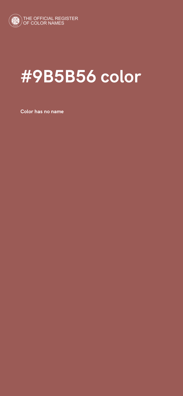 #9B5B56 color image