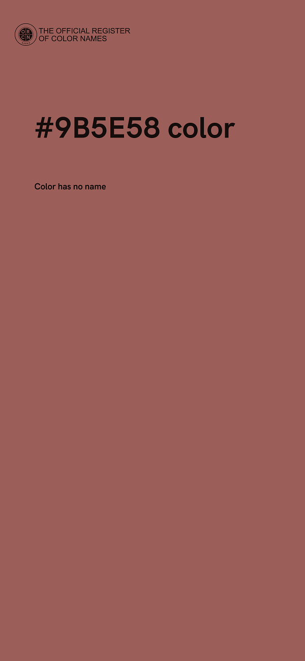 #9B5E58 color image