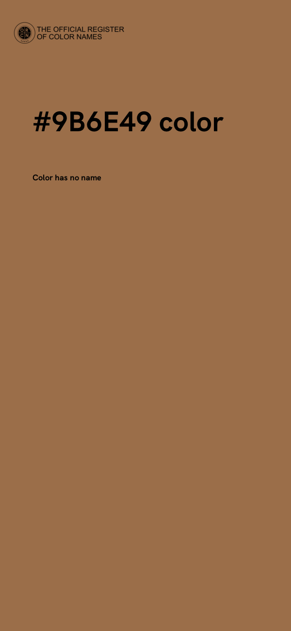 #9B6E49 color image