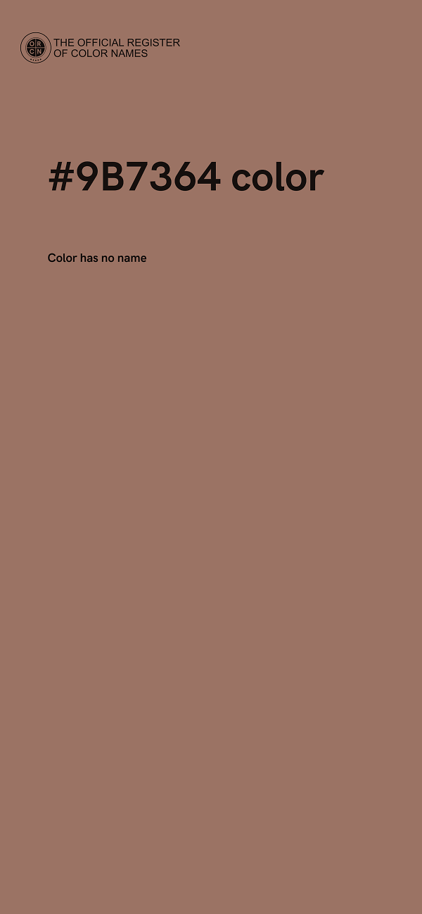 #9B7364 color image