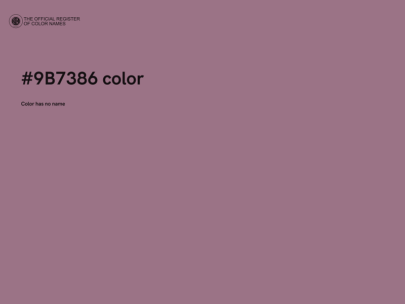 #9B7386 color image