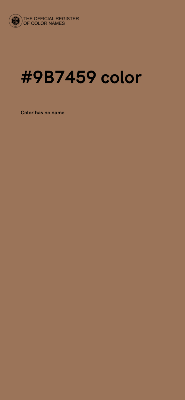 #9B7459 color image