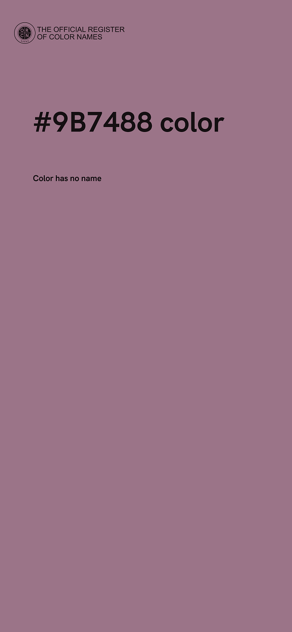 #9B7488 color image