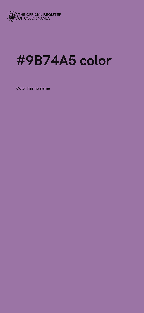 #9B74A5 color image