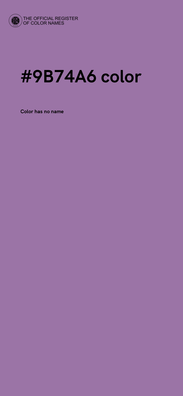 #9B74A6 color image