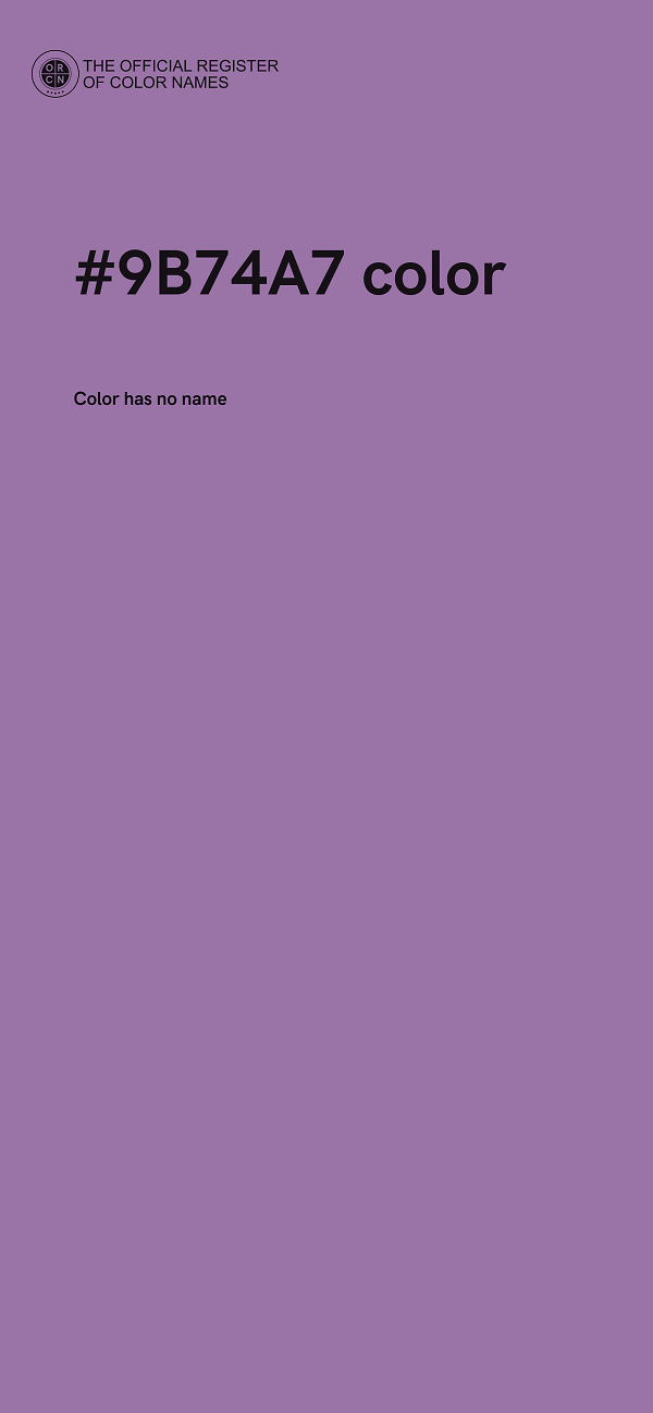 #9B74A7 color image