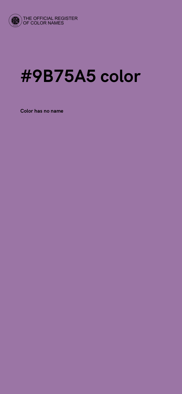 #9B75A5 color image