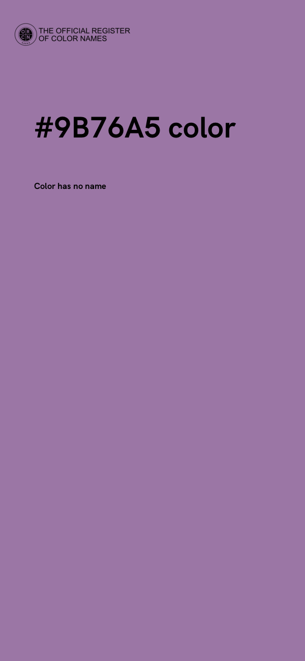#9B76A5 color image