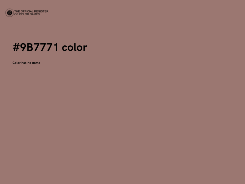 #9B7771 color image