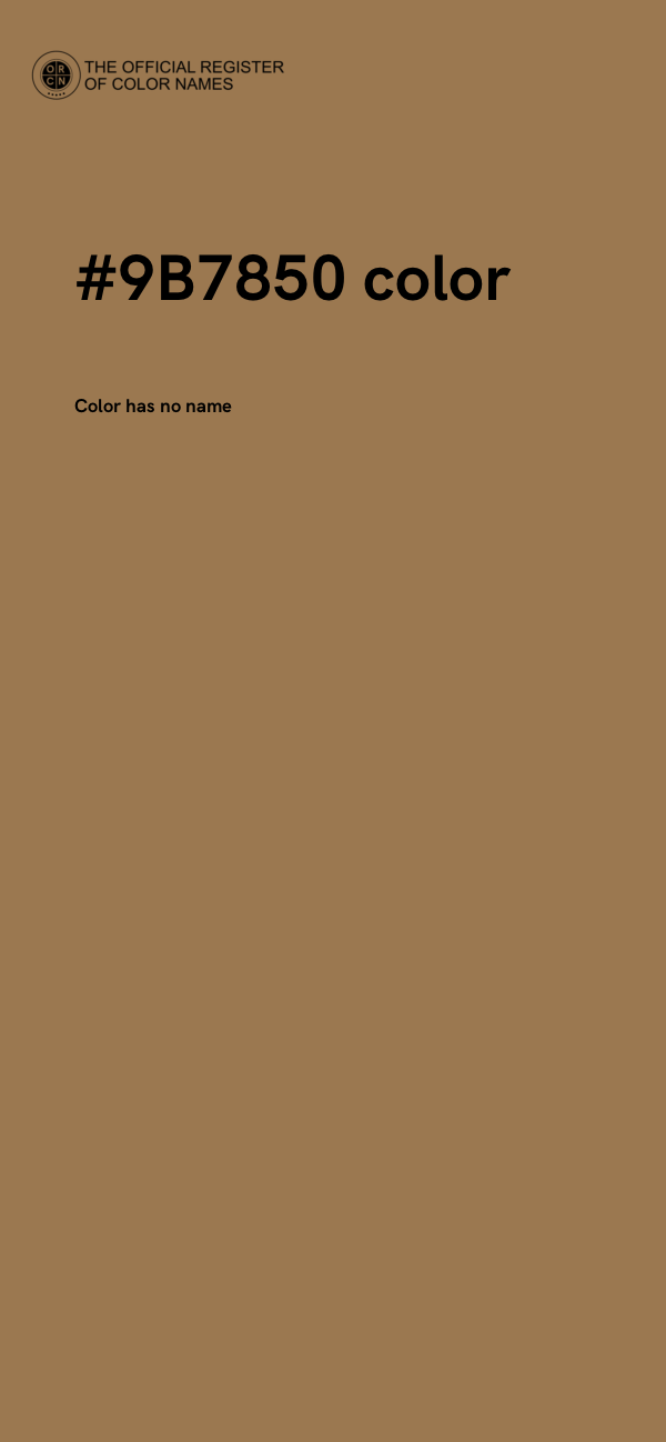#9B7850 color image