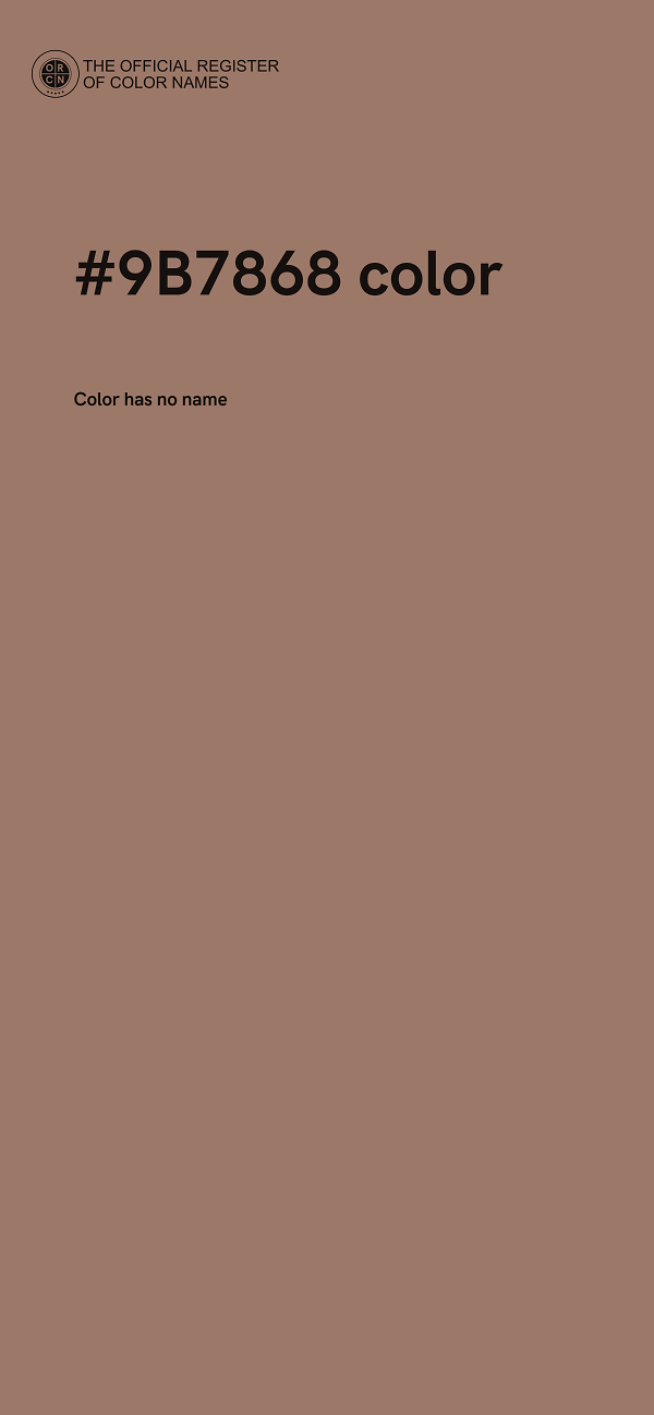 #9B7868 color image