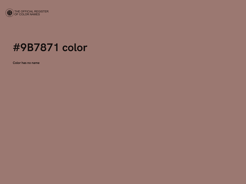 #9B7871 color image